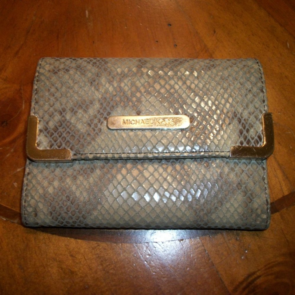 Michael Kors Snake Skin Tri Fold Small Wallet